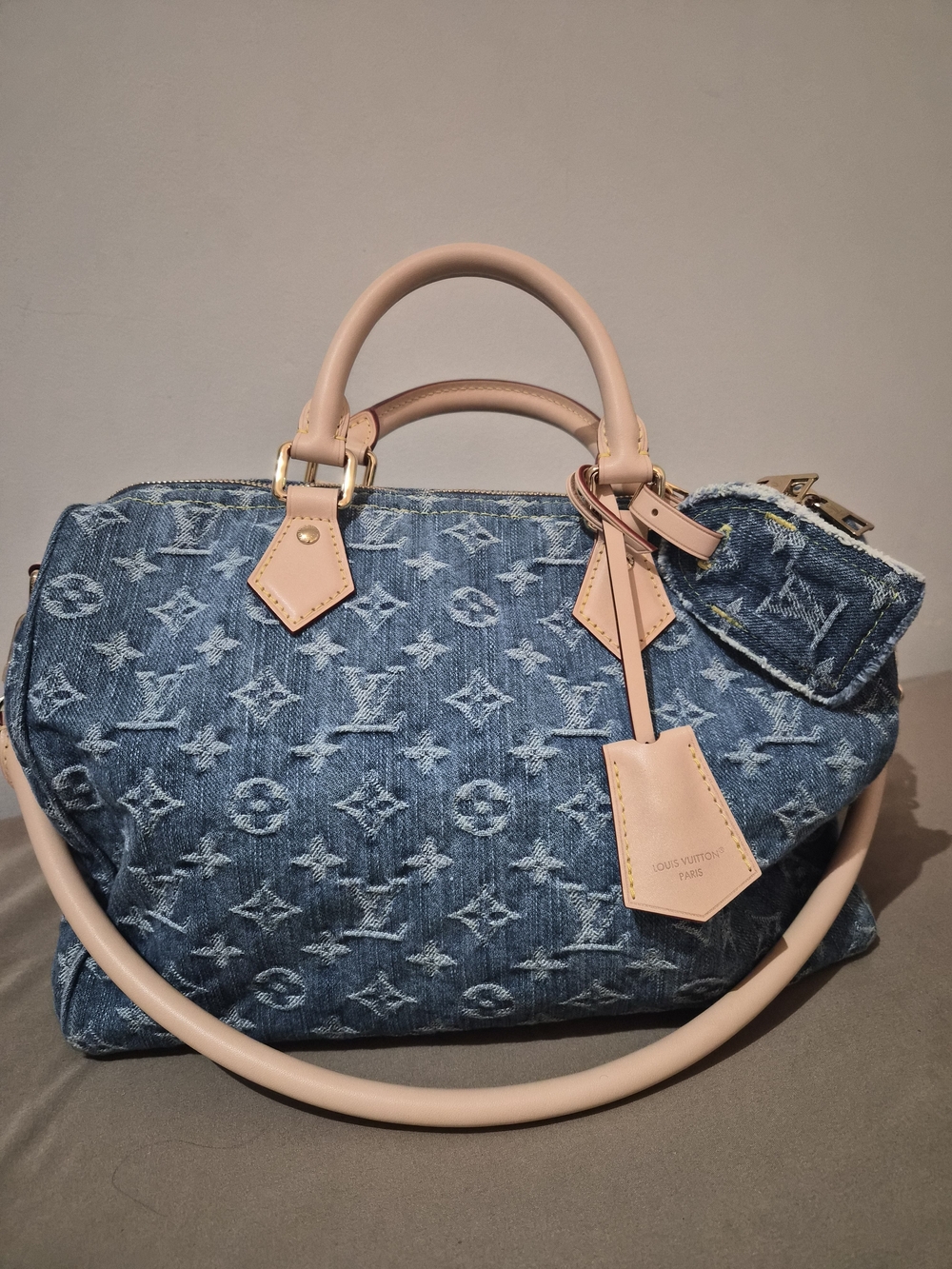 Louis Vuitton Blue Denim Monogram Speedy Bandoulière - Picture 1 of 10